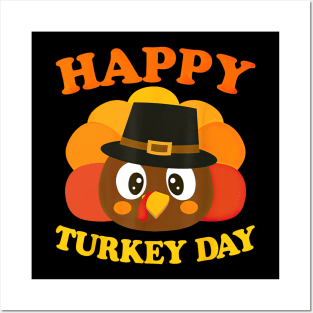 Happy Turkey Day Autumn Vibes Thanksgiving Posters and Art